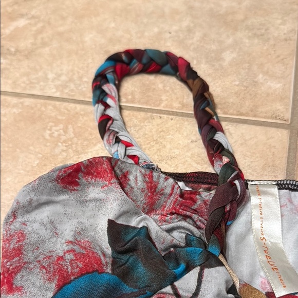 S-Twelve Red and Blue Sleeveless Mini Sundress - Picture 3 of 4